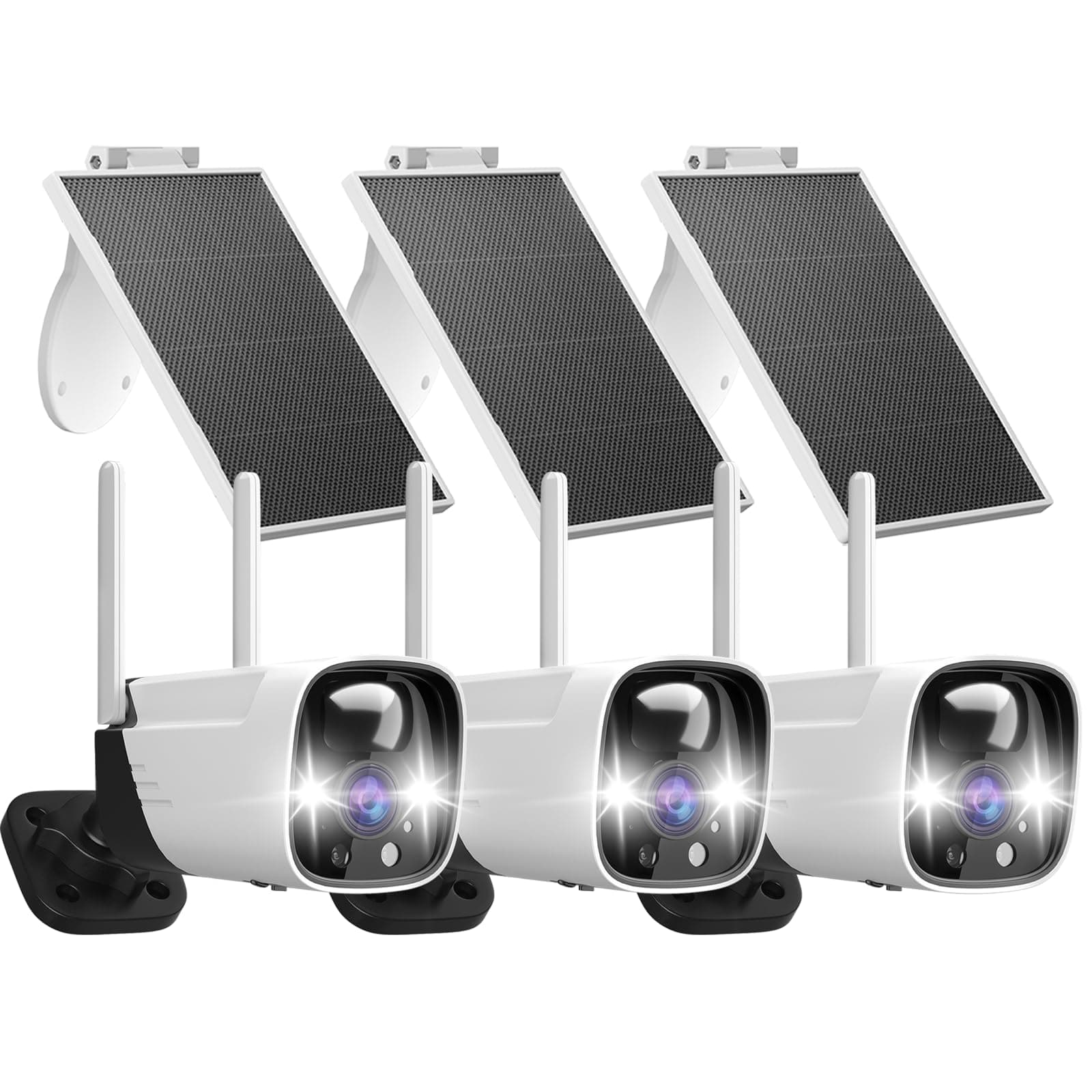 Cámara Seguridad WiFi Triple Exterior Panel Solar