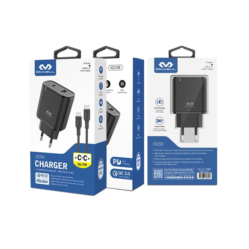 Cargador Miccell T08 P / iPhone USB C